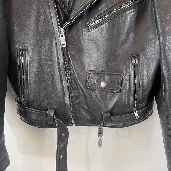 Vintage Leather Equus Motorcycle Jacket Black Size 40 - Picture 3 of 13